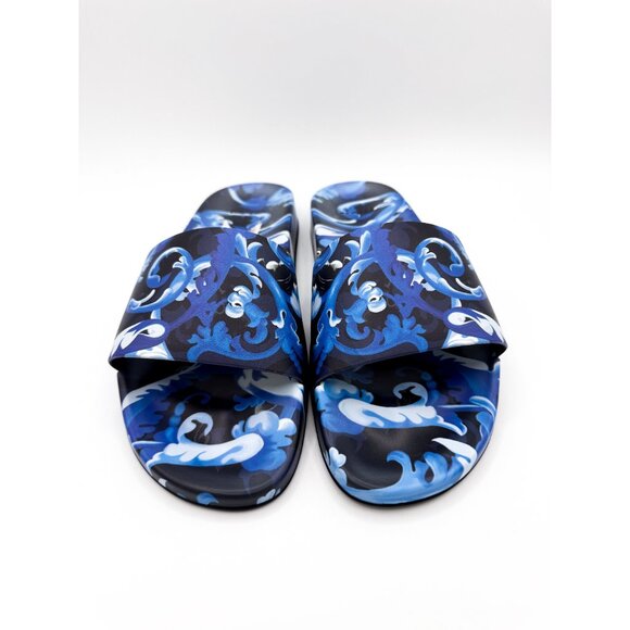 Versace Blue Baroccoflage Slides US 10 / EU 43 - Picture 2 of 11